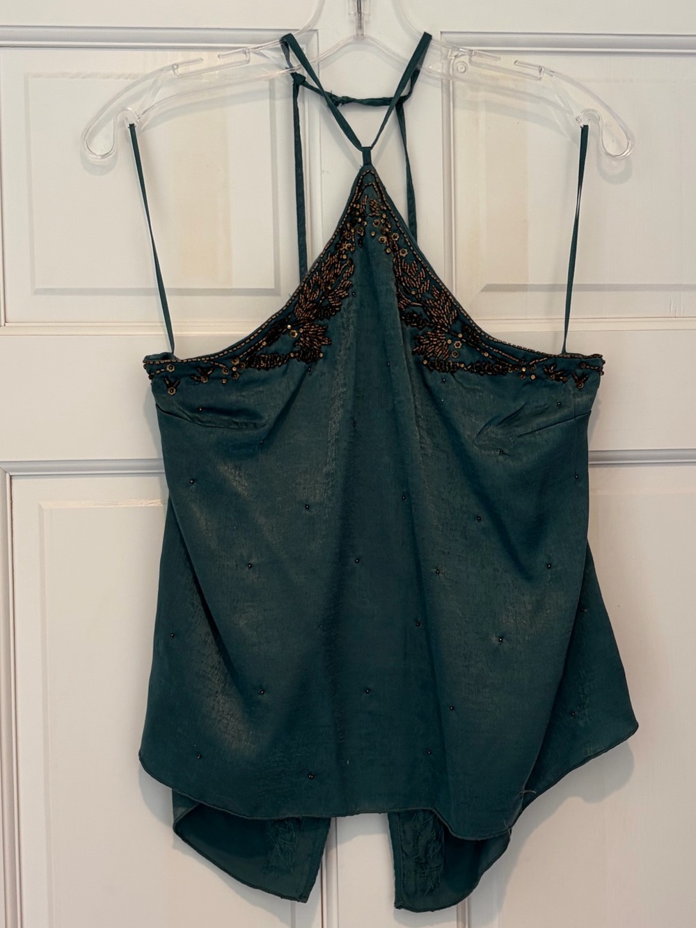 Free People Embellished Teal Halter Cami Top - Picture 2 of 12